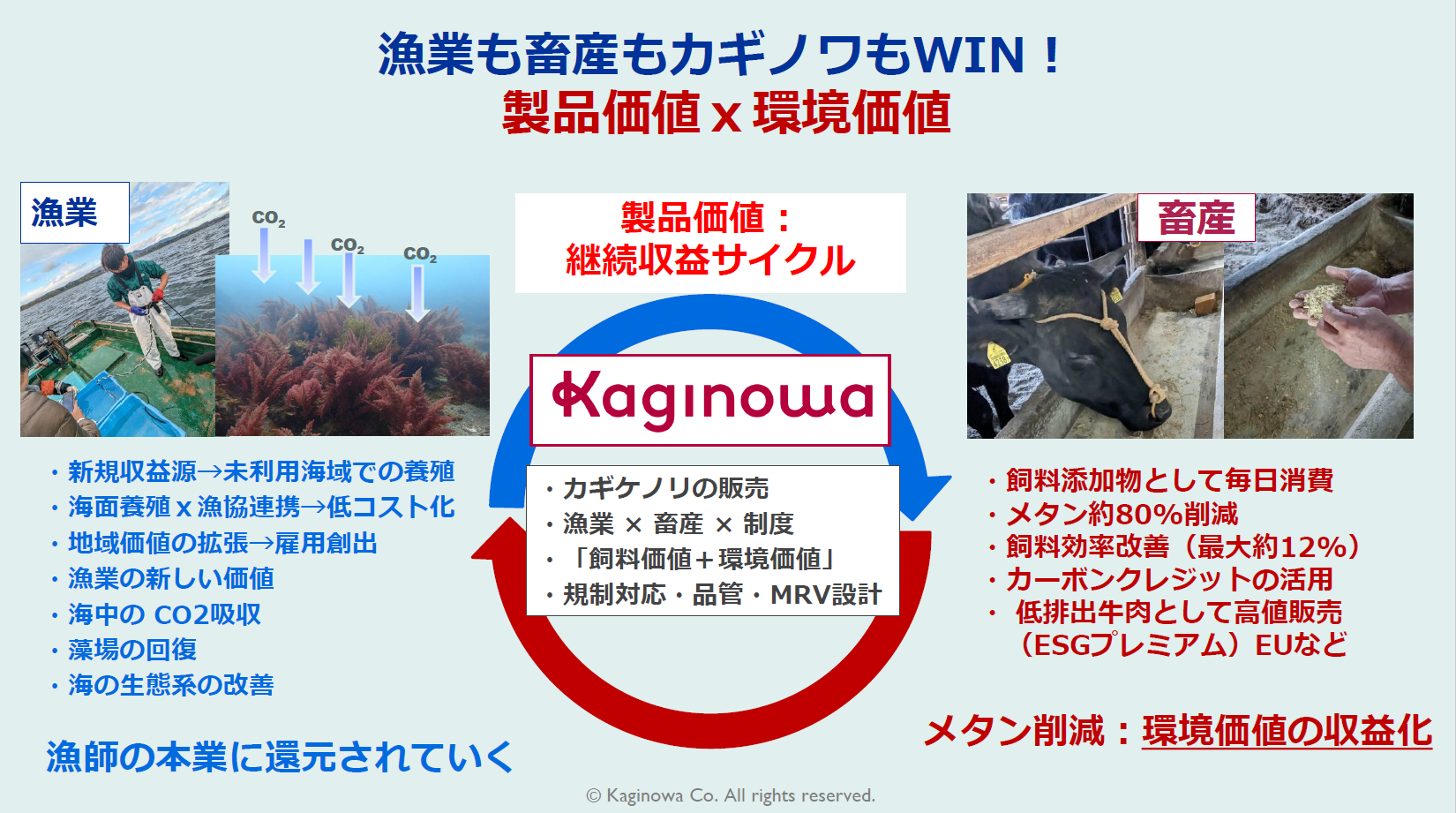 カギノワ 漁業と畜産の継続収益サイクル